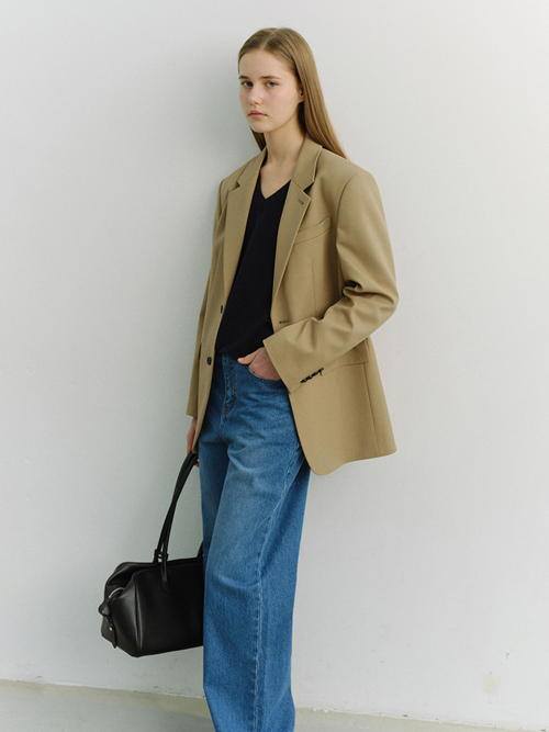 UNISEX 2 BUTTON WOOL BLAZER_UDJA6A102_BEIGE