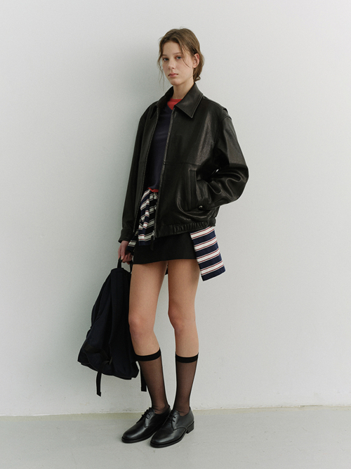 UNISEX DRIZZLER LEATHER JACKET_UDJU6A105_BLACK