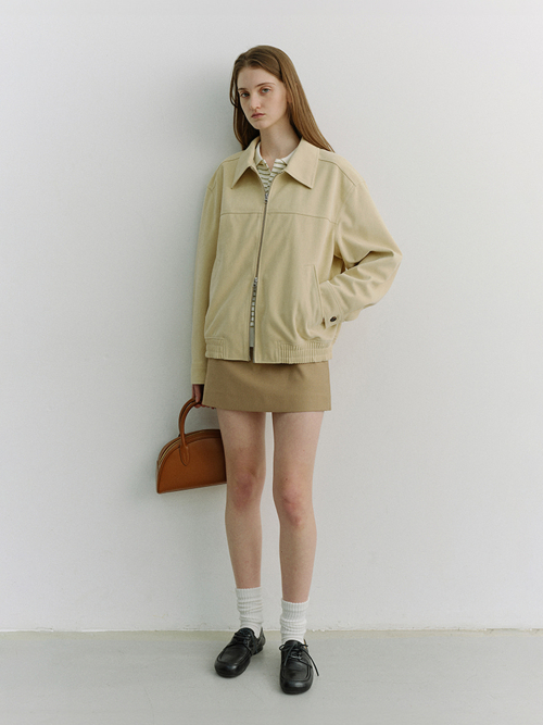 UNISEX ALTER-SUEDE COLLARED BLOUSON_UDJU6A107_CREAM