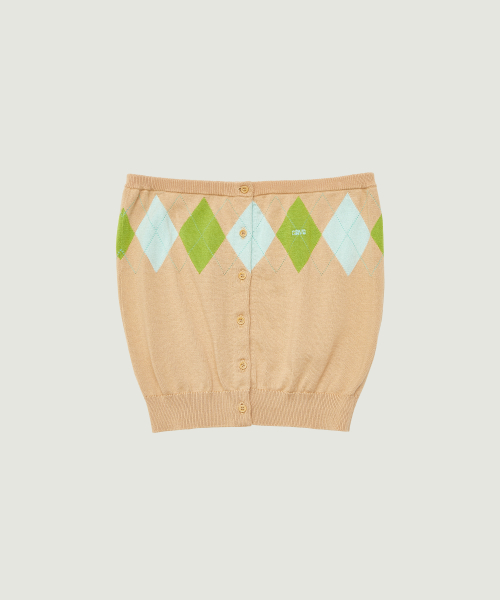 VENI ARGYLE TUBE TOP (BEIGE)