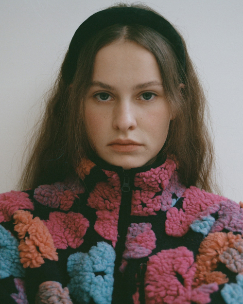 FLOWER FLEECE - NAVY