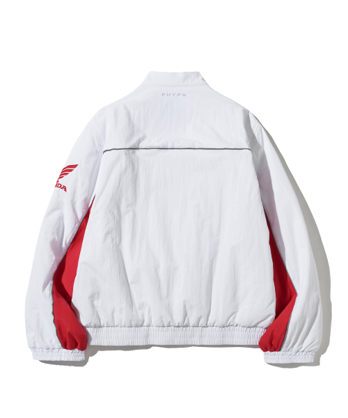 Piping Motorcycle Blouson Jacket White