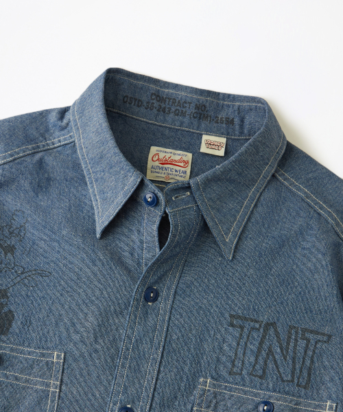 [LOONEY TUNES] USN CHAMBRAY SHIRT_L.BLUE