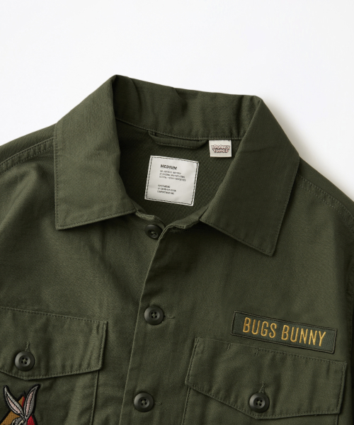 [LOONEY TUNES] WAPPEN FATIGUE SHIRT_OLIVE GREEN