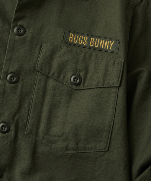 [LOONEY TUNES] WAPPEN FATIGUE SHIRT_OLIVE GREEN