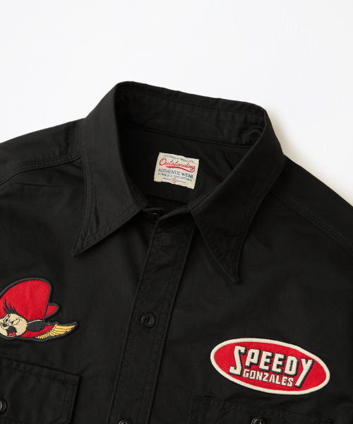 [LOONEY TUNES] TRIPLE STITCH MECHANIC SHIRT_BLACK