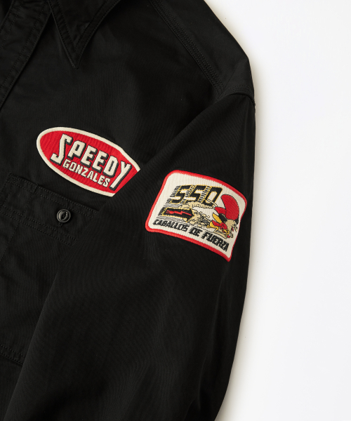 [LOONEY TUNES] TRIPLE STITCH MECHANIC SHIRT_BLACK