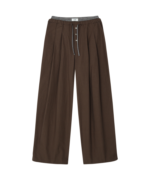 Пижамные многослойные брюки на резинке - Brown
