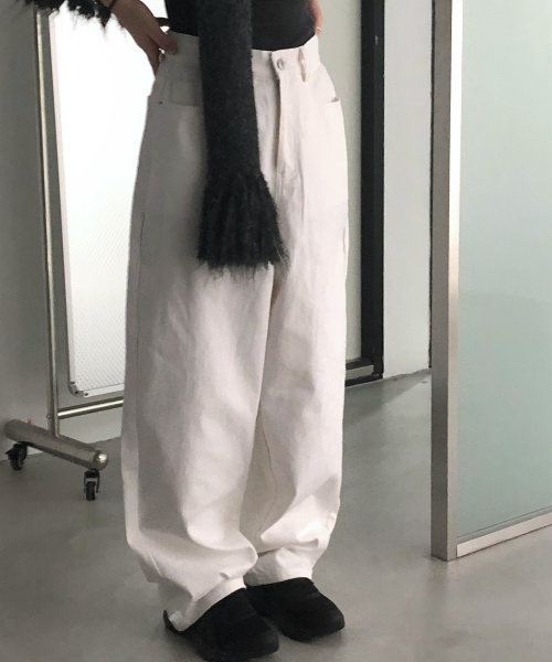 Свободные широкие хлопковые брюки White