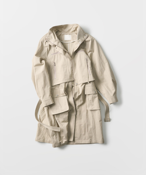 Hybrid High-Neck Trench Пальто