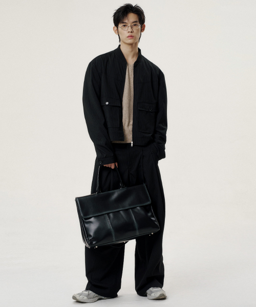 [SET] STRIPE OFFICER BLOUSON SET-UP - 2 COLOR