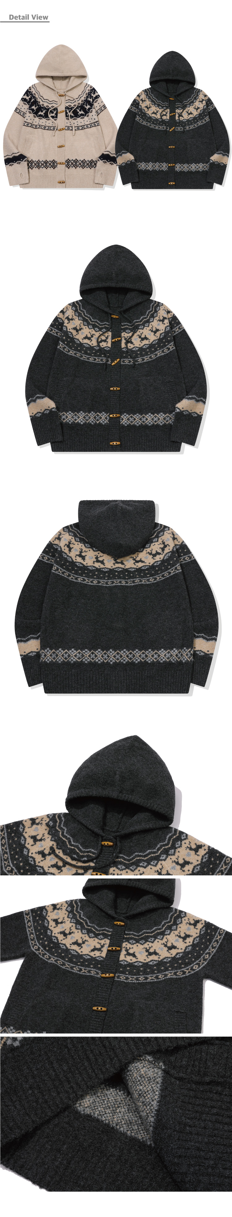 2-WAY HOOD KNIT - 2 COLORS CHARCOAL