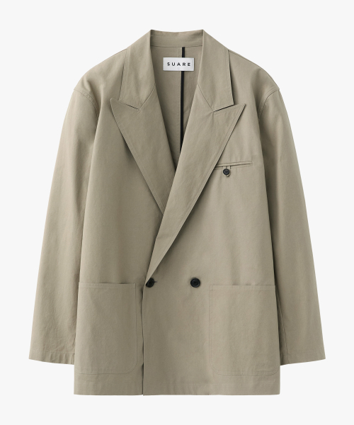 Двубортный блейзер из мягкого хлопка Dusty Grey