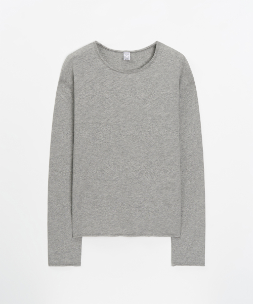 VTG SLUB ROUND NECK ДЛИННЫЙ SLEEVE (MELANGE СЕРЫЙ)