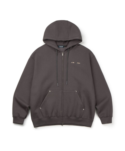 (На флисе) Tiger Hoodie Zip-up (Charcoal)