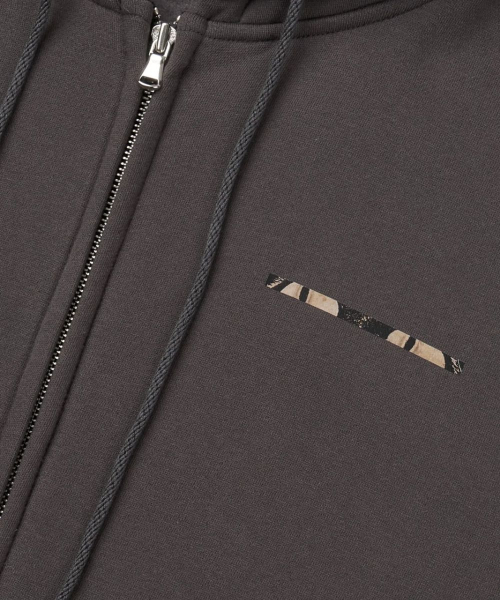 (На флисе) Tiger Hoodie Zip-up (Charcoal)