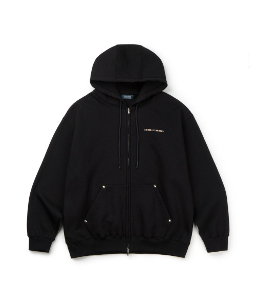 (На флисе) Tiger Hoodie Zip-up (Black)