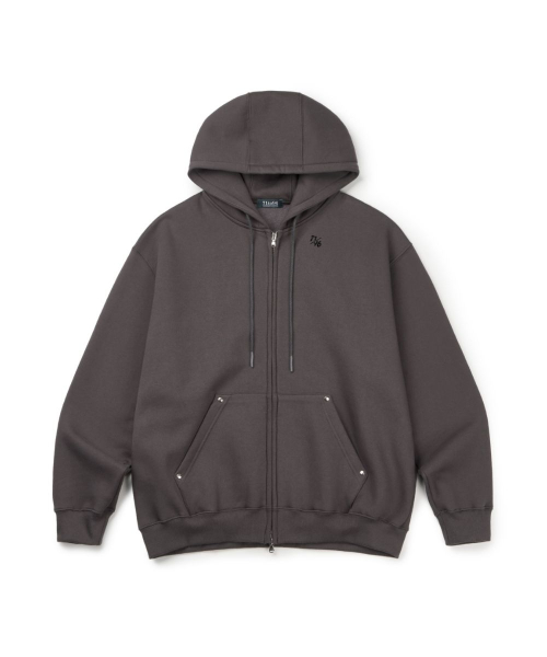 (На флисе) Vintage Dragon Hoodie Zip-up (Charcoal)