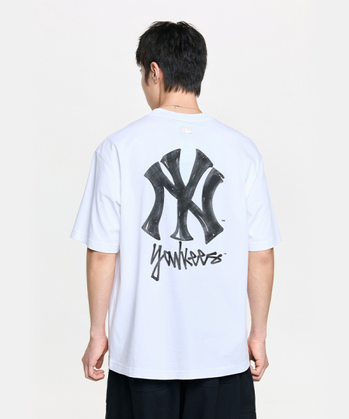 Оверсайз футболка NY с простым лого (White)