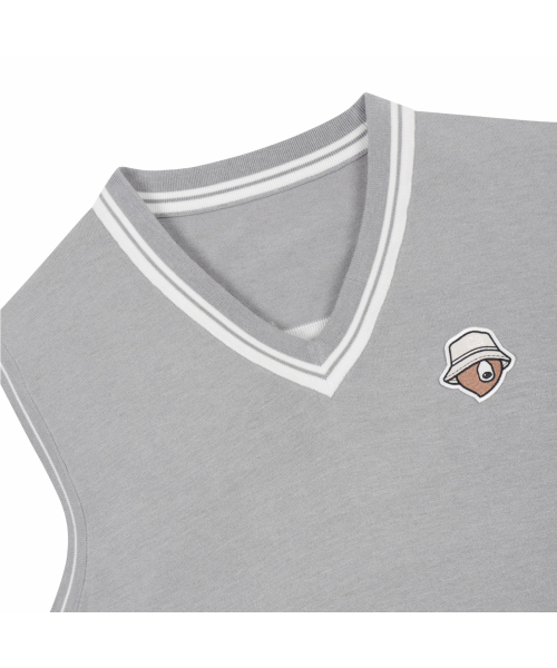 (M) V Neck Jacquard Logo Жилет G4WAM26101GYX