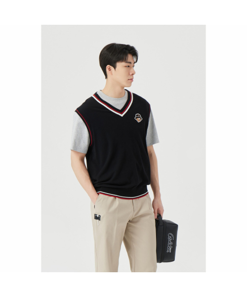 (M) V Neck Jacquard Logo Жилет G4WAM26101BKX