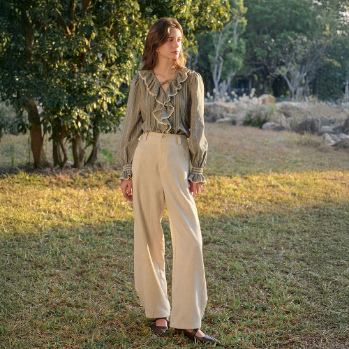 SR_High-waisted slacks_2color