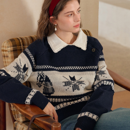 SR_С узором fair pullover knit