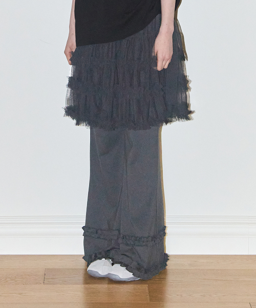 Юбка-брюки с воланами Flare Ruffle Layered, Charcoal