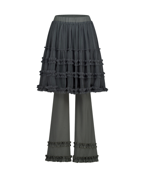 Юбка-брюки с воланами Flare Ruffle Layered, Charcoal