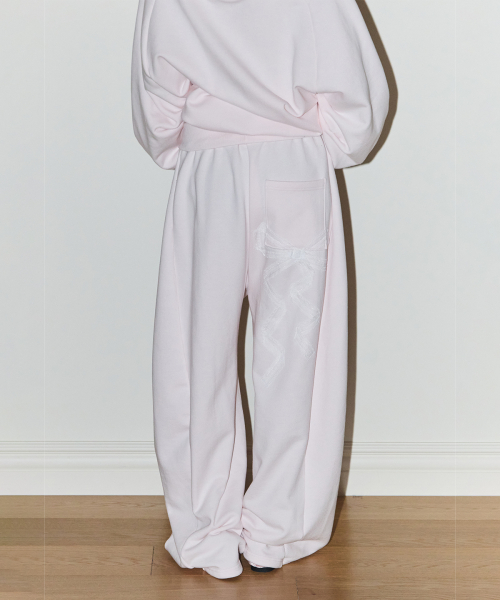 Lace Ribbon Sweat Брюки Розовый