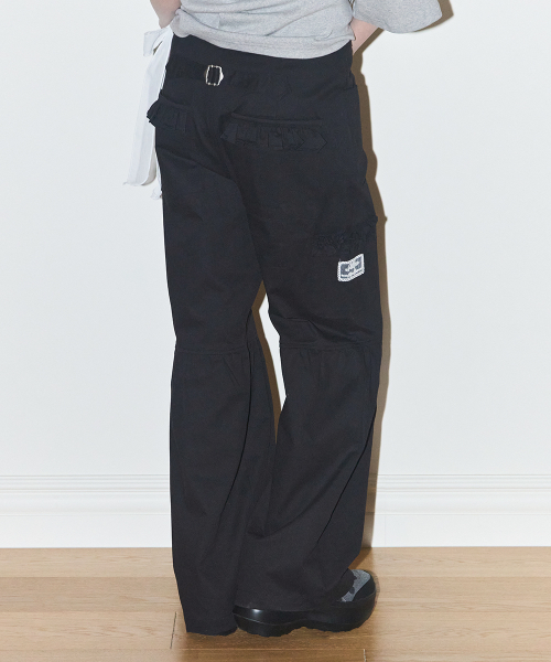 Shirring Bootcut брюки Black