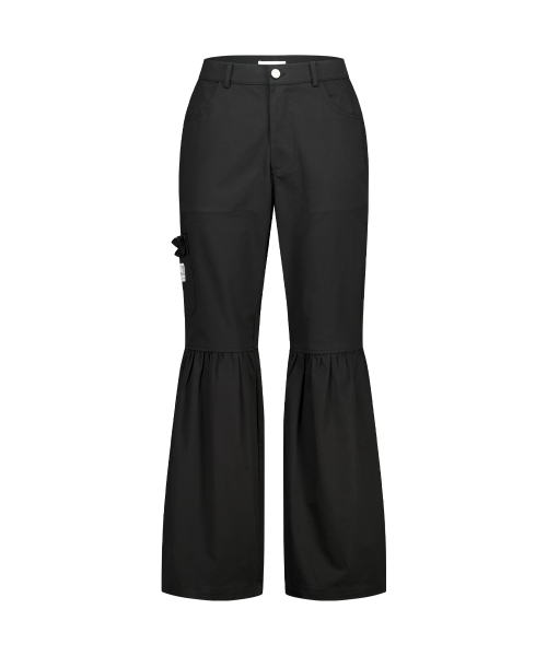 Shirring Bootcut брюки Black
