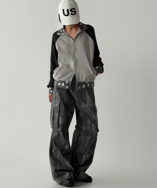 Винтажные карго джинсы Dark Grey