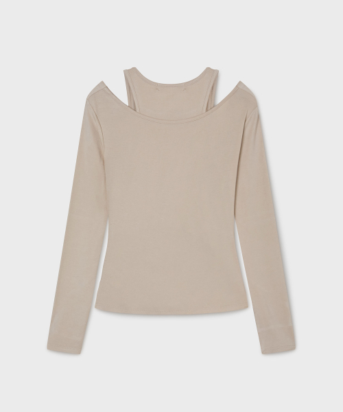 Layeкрасный off-shoulder длинный-sleeveT-Рубашка/WHLAG1181F