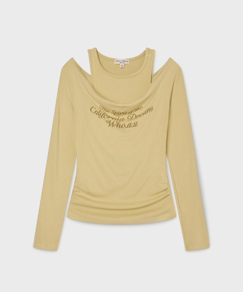 Layeкрасный off-shoulder длинный-sleeveT-Рубашка/WHLAG1181F