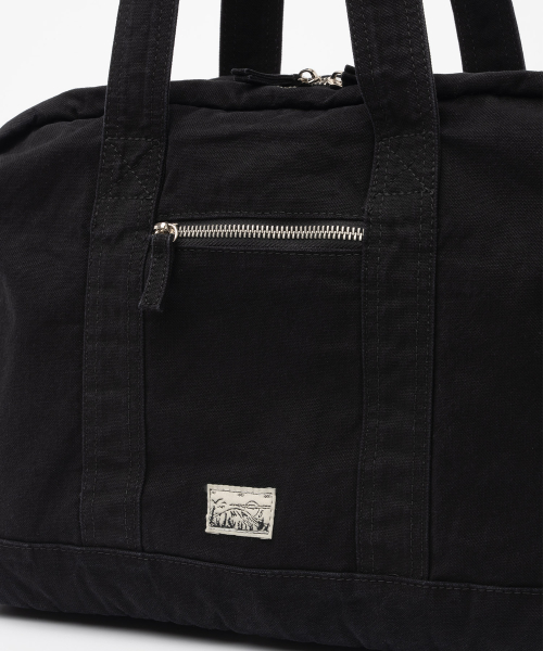 Vintage Flap Pocket Duffle Bag [Washed Black]