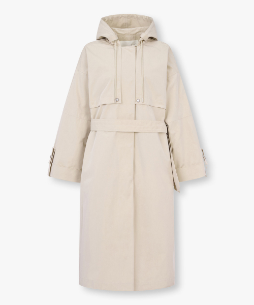Пальто с капюшоном и поясом Light Beige 7215116201