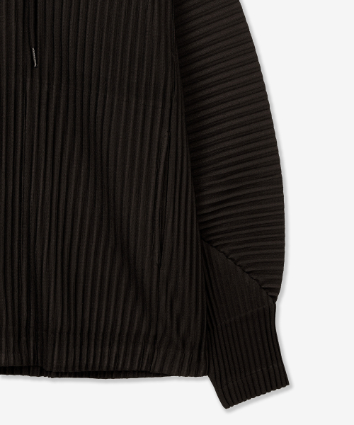 Yoyogi Pleats Hooded Zip-Up (Brown) TNJU6E107W2