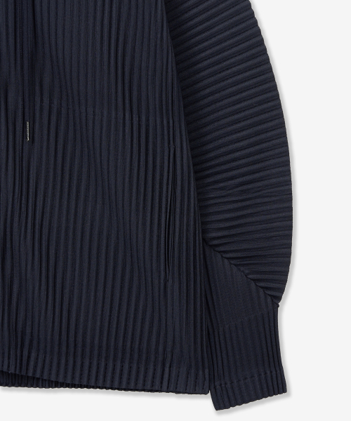 Yoyogi Pleats Hooded Zip-Up (Navy) TNJU6E107N2
