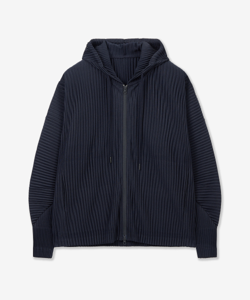 Yoyogi Pleats Hooded Zip-Up (Navy) TNJU6E107N2