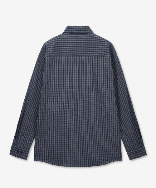 Kinoshita Seersucker Check Shirts (Navy) TNSH6E102N2