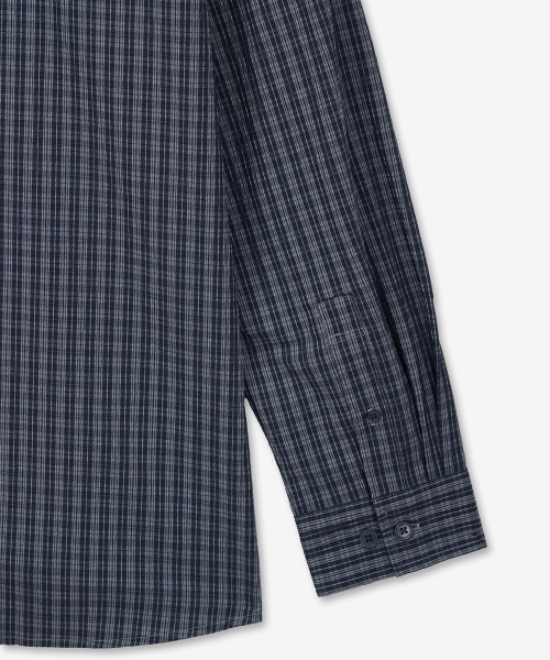 Kinoshita Seersucker Check Shirts (Navy) TNSH6E102N2