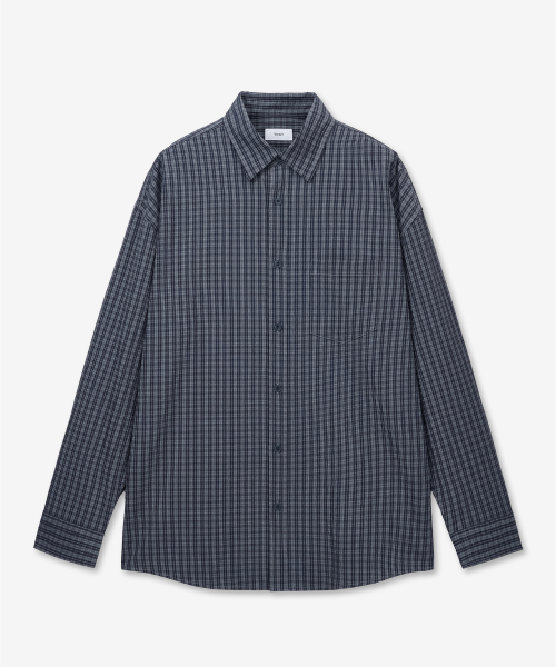 Kinoshita Seersucker Check Shirts (Navy) TNSH6E102N2