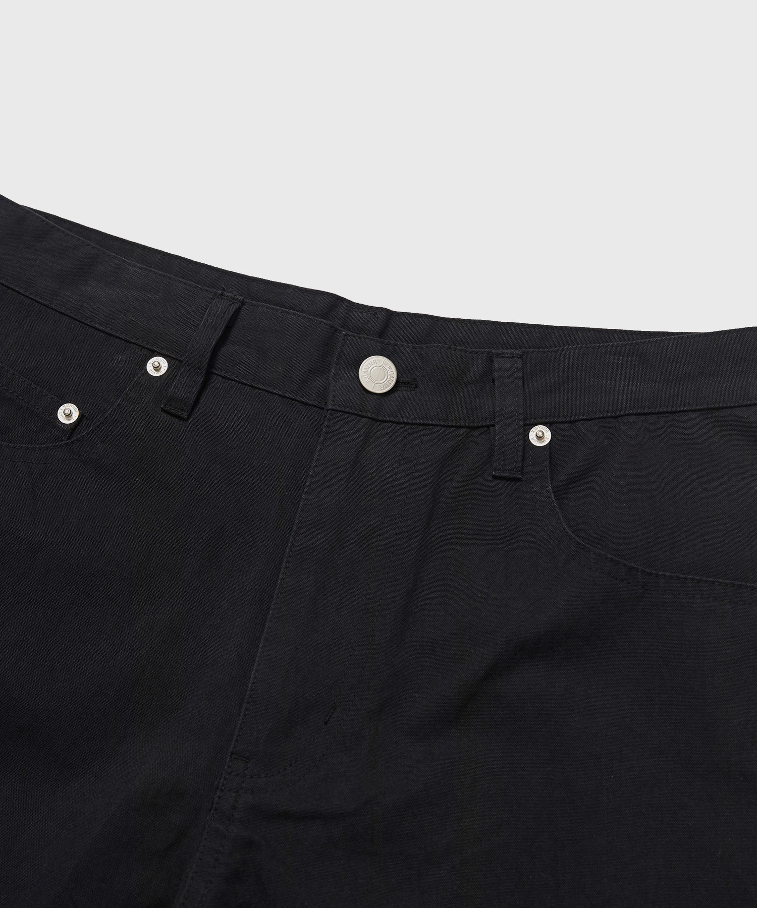 Curved Wide Cotton Pants_Black