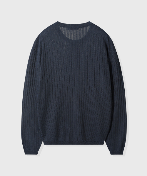 Кроп-трикотаж хенли Washable Cool Touch Navy