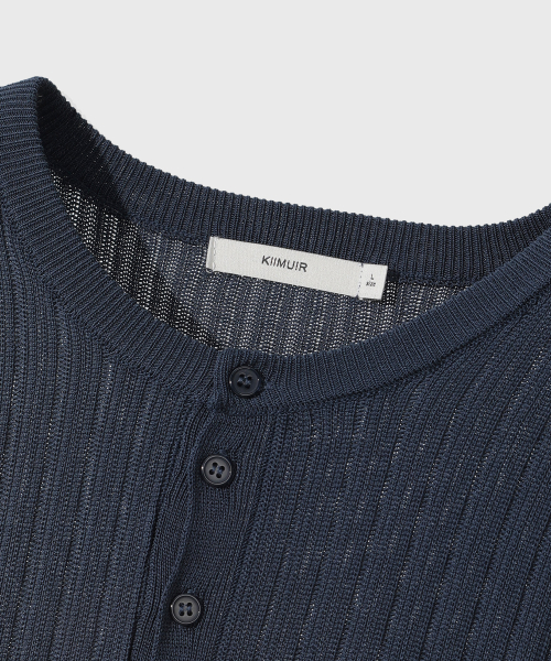 Кроп-трикотаж хенли Washable Cool Touch Navy
