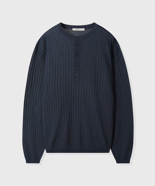 Кроп-трикотаж хенли Washable Cool Touch Navy