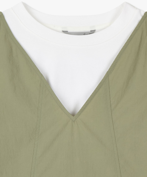 Платье 2-в-1 с футболкой_Khaki_7225337004