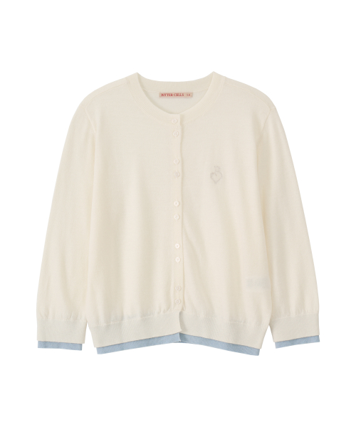 Базовый многослойный трикотажный кардиган - Ivory