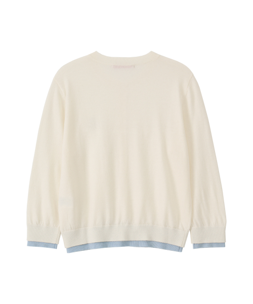 Базовый многослойный трикотажный кардиган - Ivory